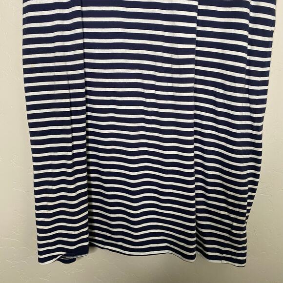J. Crew Blue and White Nautical Striped 100% Cotton T Shirt Dress Size XL - Picture 3 of 10